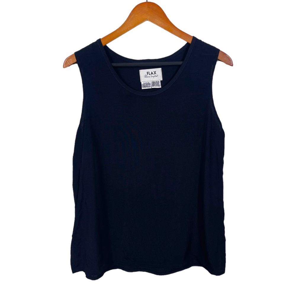 ❗️FLAX By Jeanne Engelhart Top Sleeveless Black Small Rayon